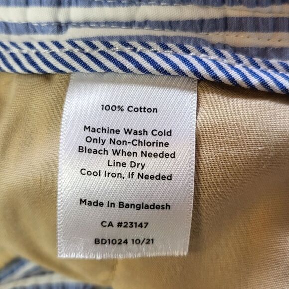 Talbots Blue & White Striped Relaxed Chino Shorts - Picture 6 of 6